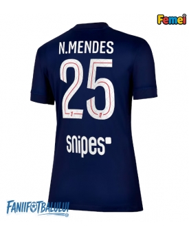 Paris Saint-Germain Nuno Mendes #25 Tricou Fotbal Replică 2025-26 Femei Acasa